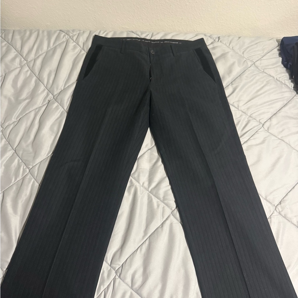 Armani Exchange Charcoal Pinstripe Pants